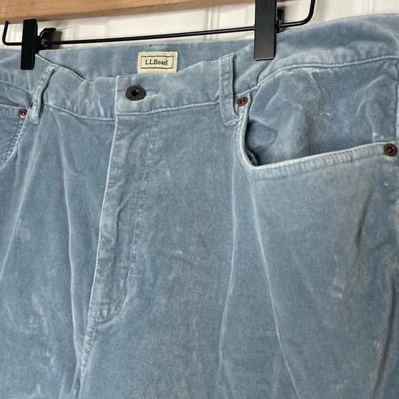 L.L. Bean Vintage High Rise Mom Pants - Size 16 - Light Blue/ Green - Velvet - Picture 2 of 7